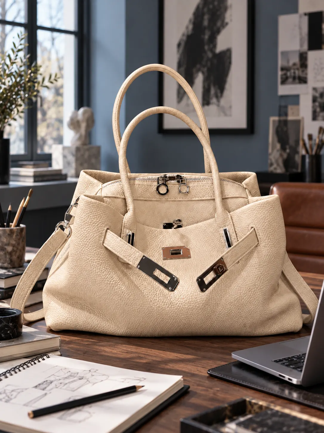 The Weekday — Leather Bowling Tote styled for everyday wear