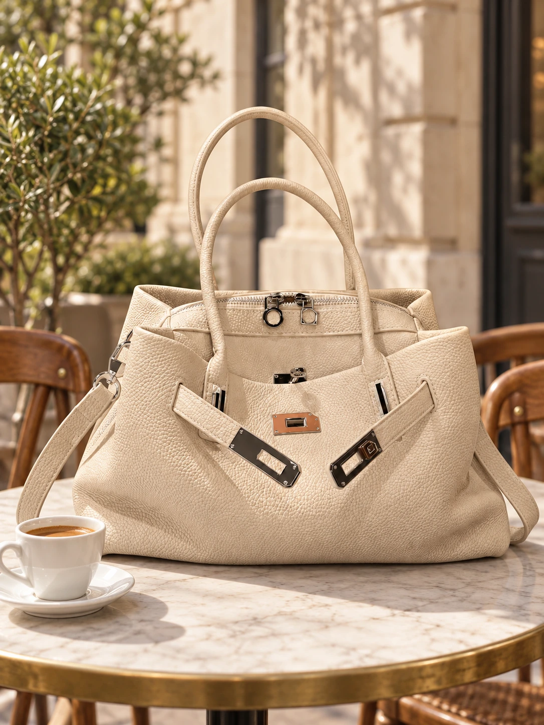 The Weekday — Leather Bowling Tote styled for everyday wear
