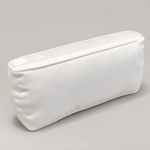 Classic Flap Bag Shaper Pillow textile storage pillow on a neutral background