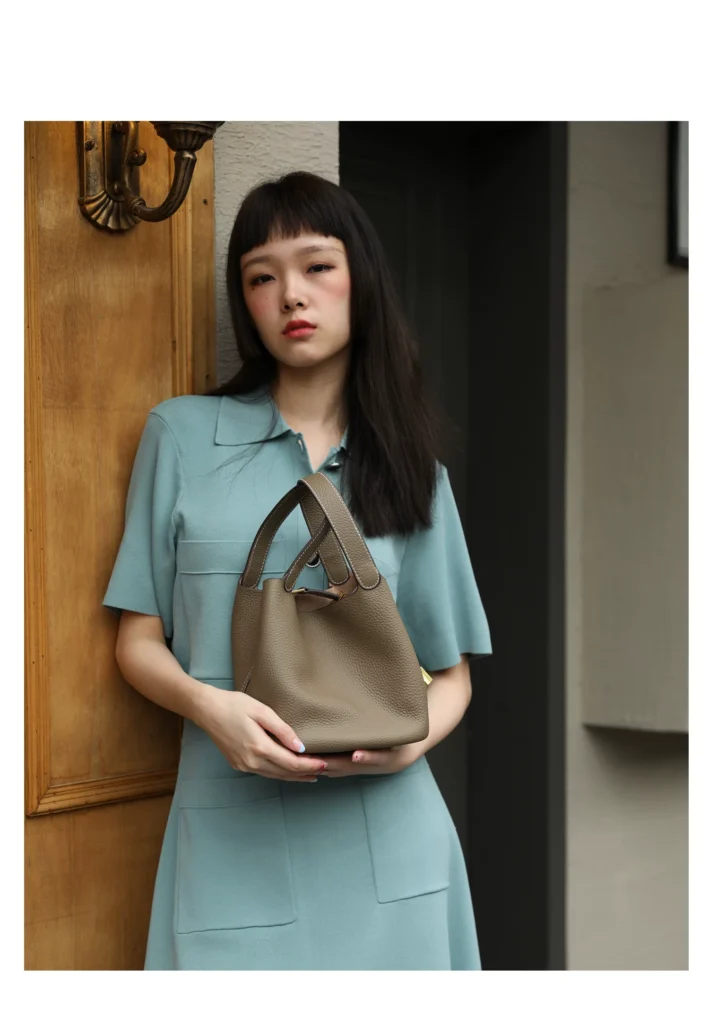The Basket — Grained Leather Bucket Bag — product detail view 21