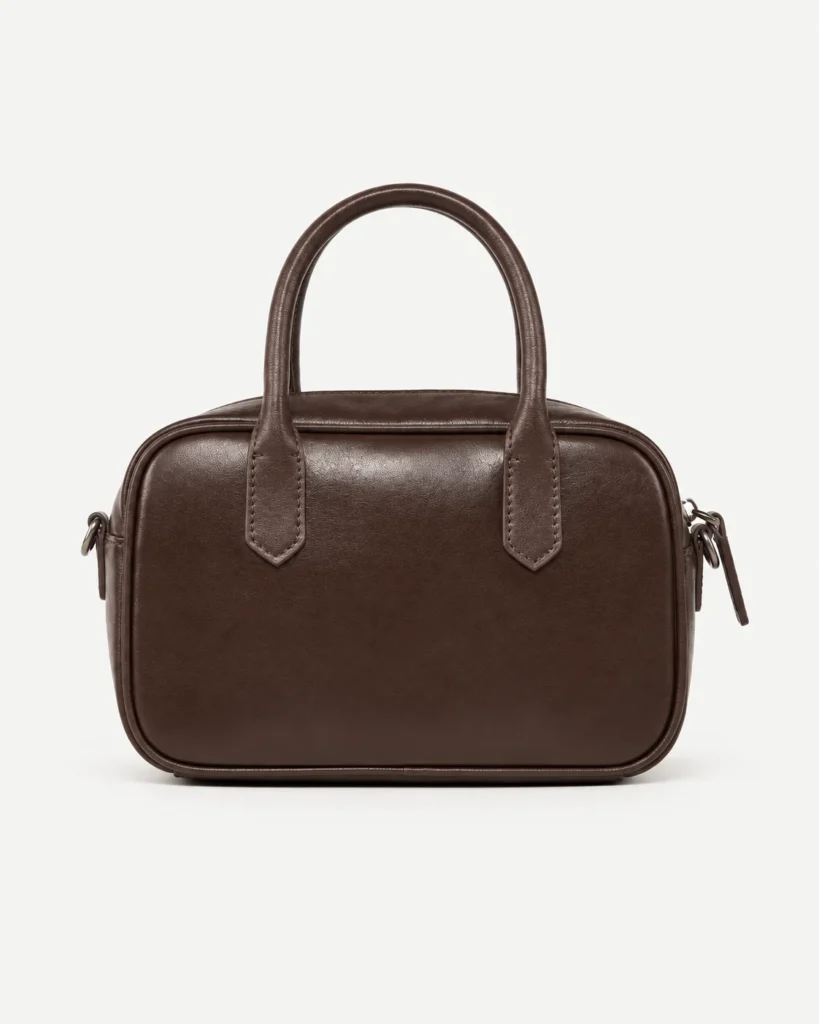 The Boston — Leather Bowling Bag in Coffee — product color photograph