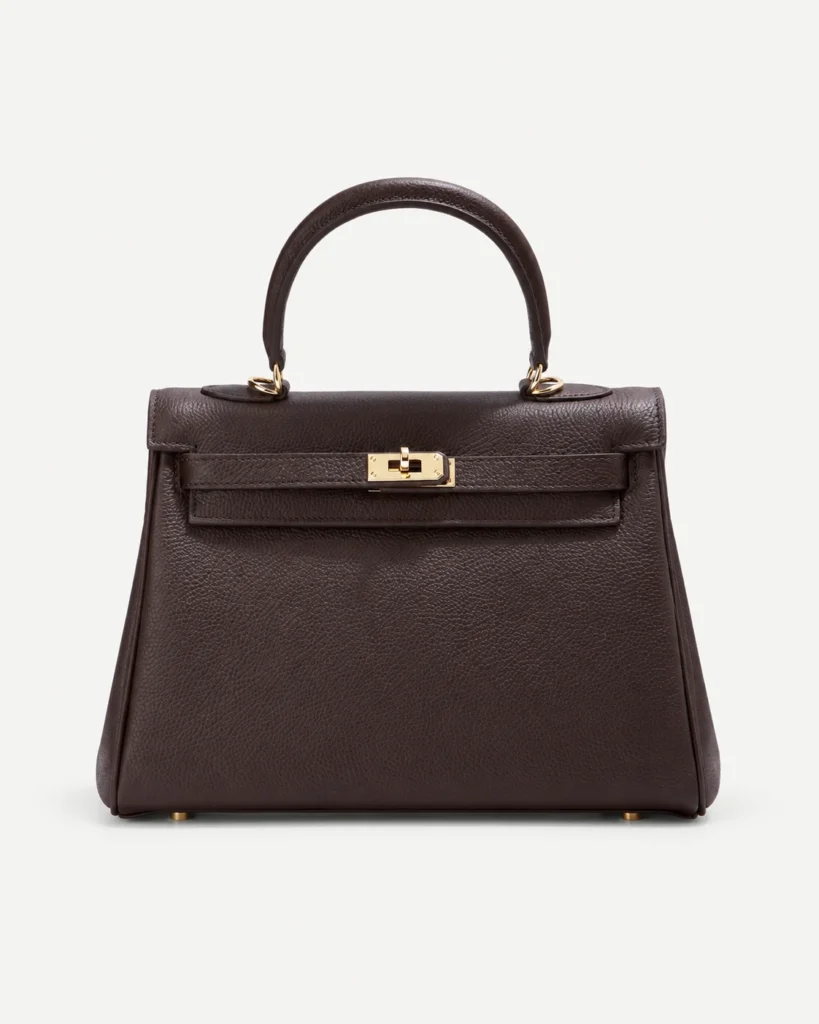The City — Wide-Strap Leather Top-Handle Bag — Ebony / Standard hardware color reference