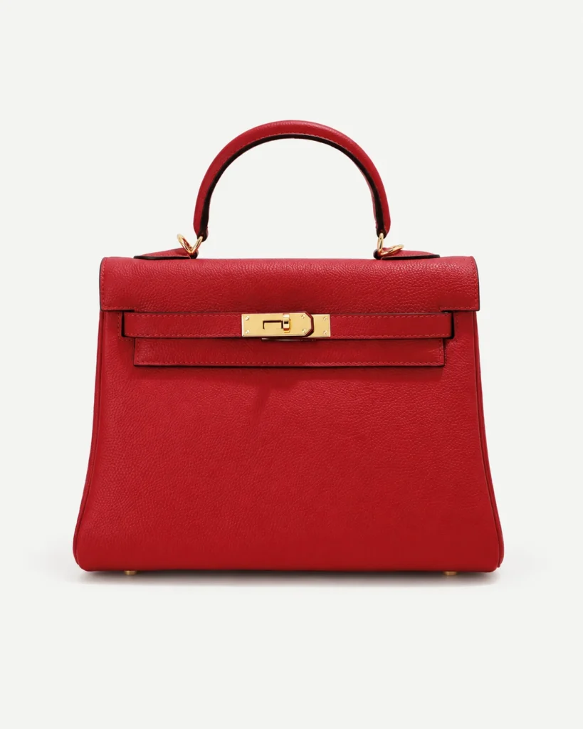 The City — Wide-Strap Leather Top-Handle Bag — Red / Standard hardware color reference