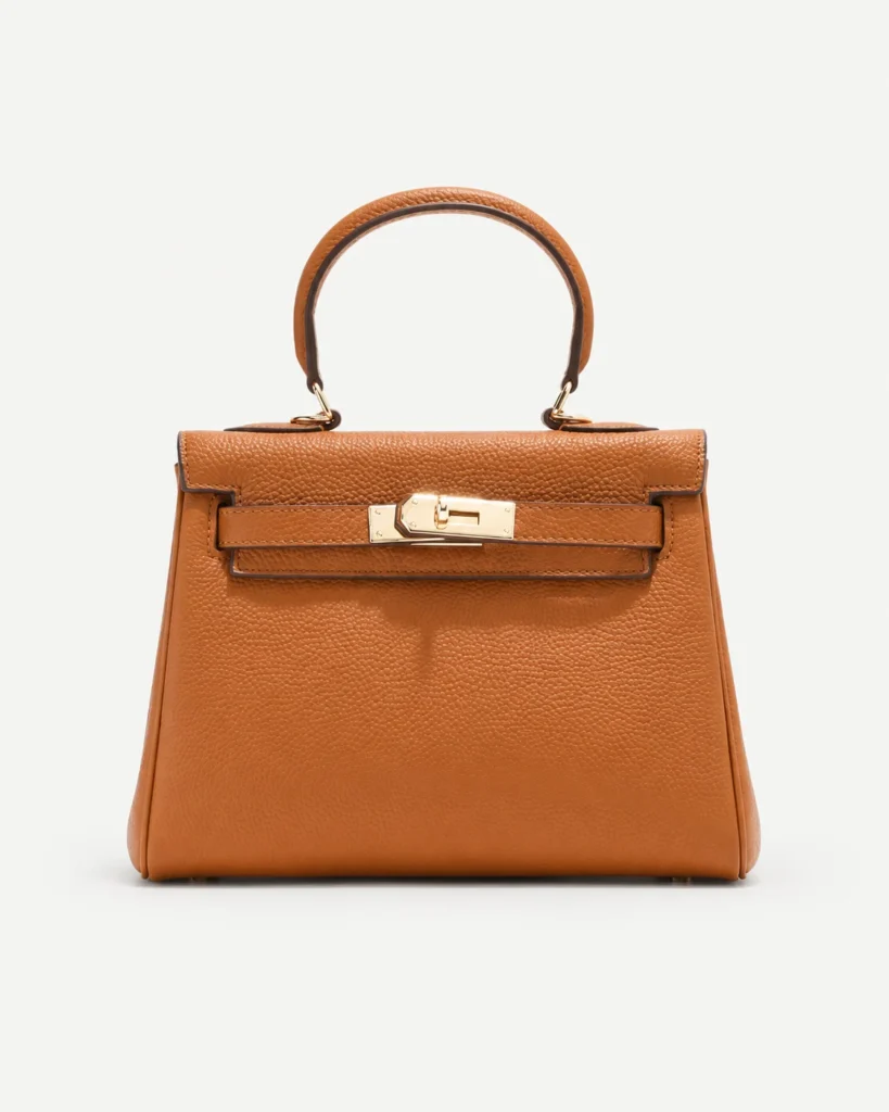 The City — Wide-Strap Leather Top-Handle Bag — Tan / Standard hardware color reference