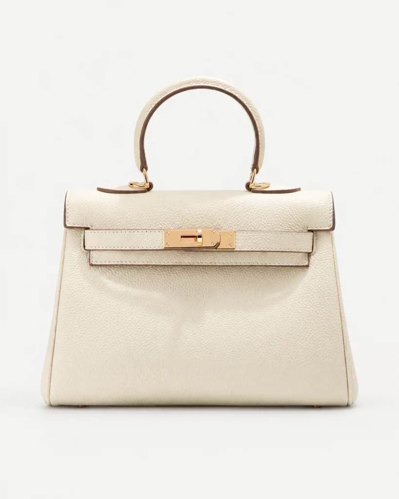 The Classic — Grained Leather Top-Handle Bag in Cream — product color photograph