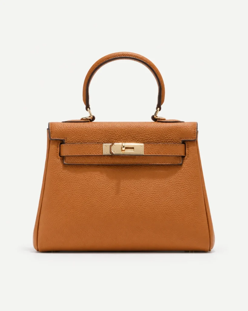 The Classic — Grained Leather Top-Handle Bag in Tan — product color photograph
