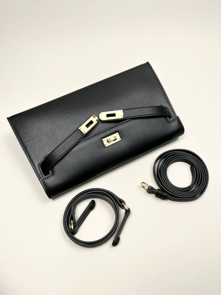 The Evening — Elongated Leather Shoulder Bag — product detail view 12