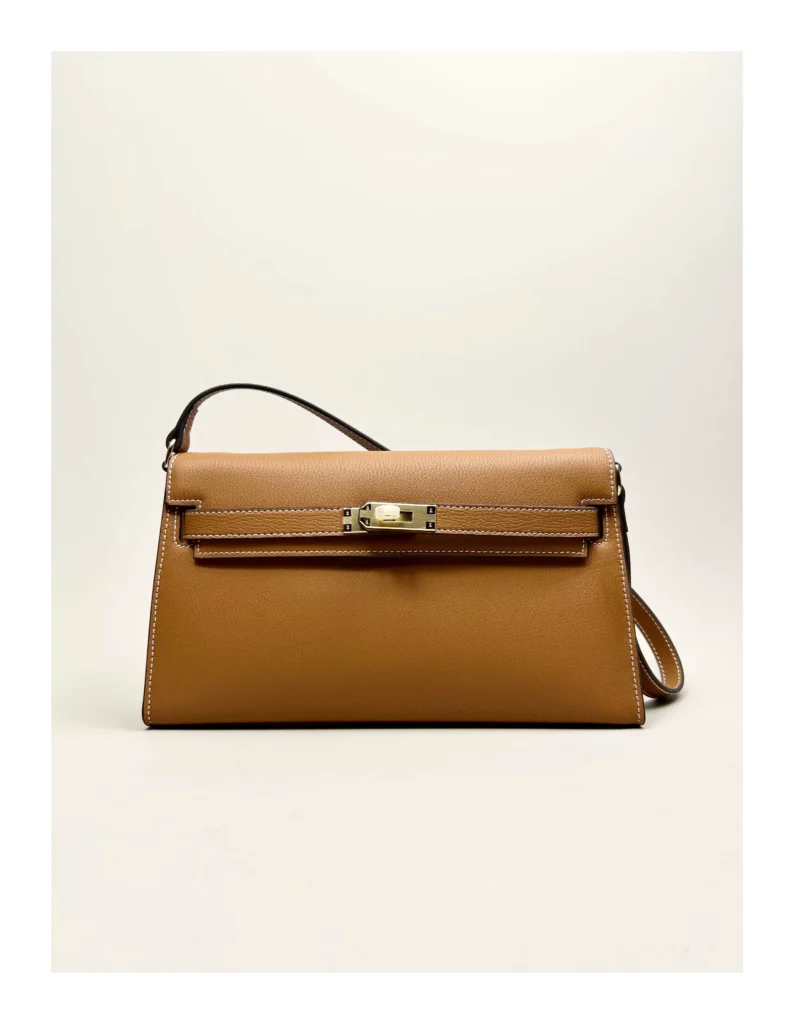 The Evening — Elongated Leather Shoulder Bag — product detail view 34