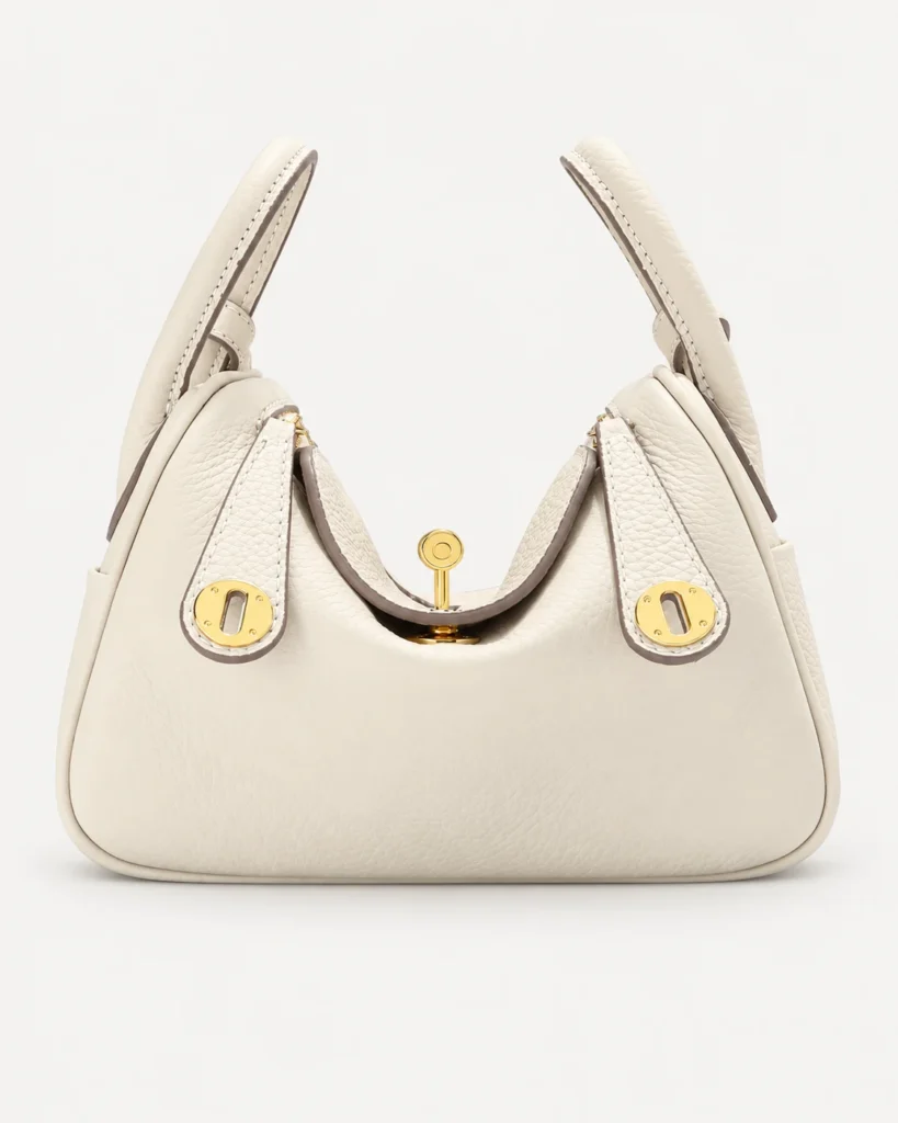 The Fold — Leather Satchel in Cream — product color photograph