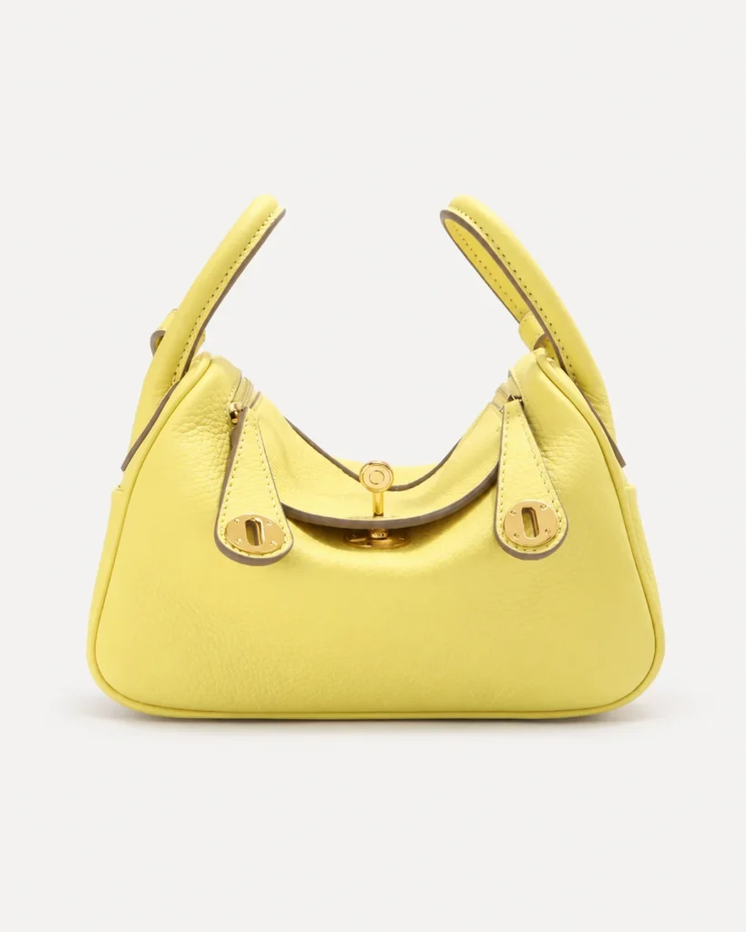 The Fold — Leather Satchel in Yellow — product color photograph