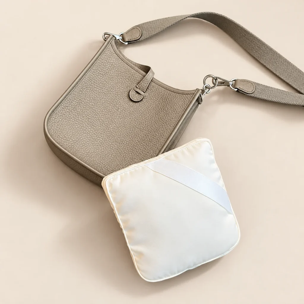 Evelyne Bag Shaper Pillow — fabric and color reference; model sizes vary