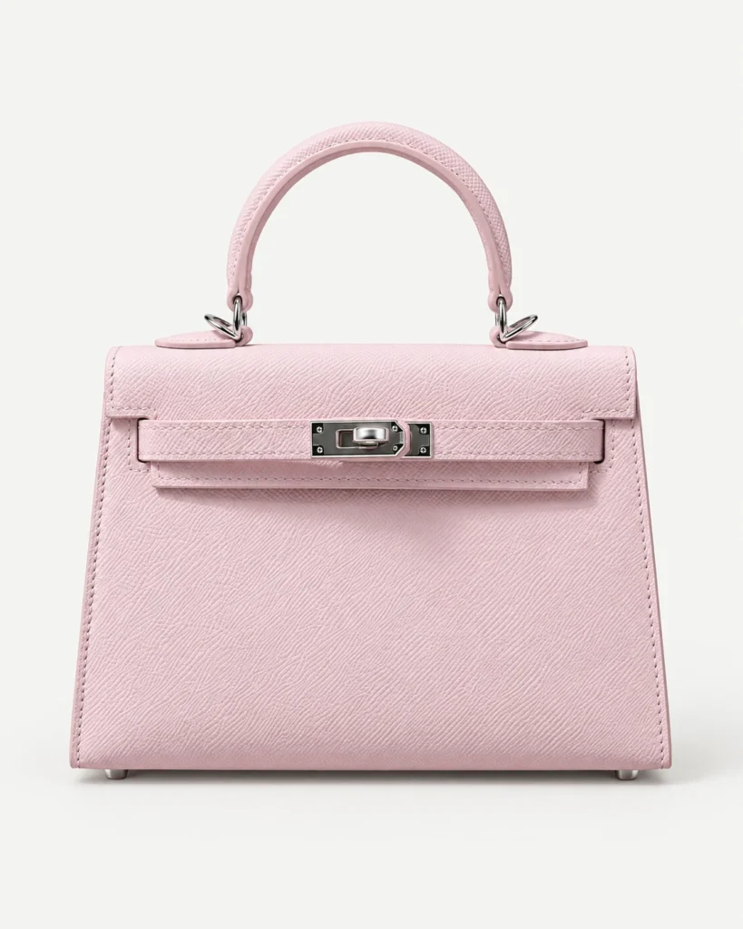 The Petite — Textured Leather Top-Handle Bag — Lilac / Silver-tone color reference
