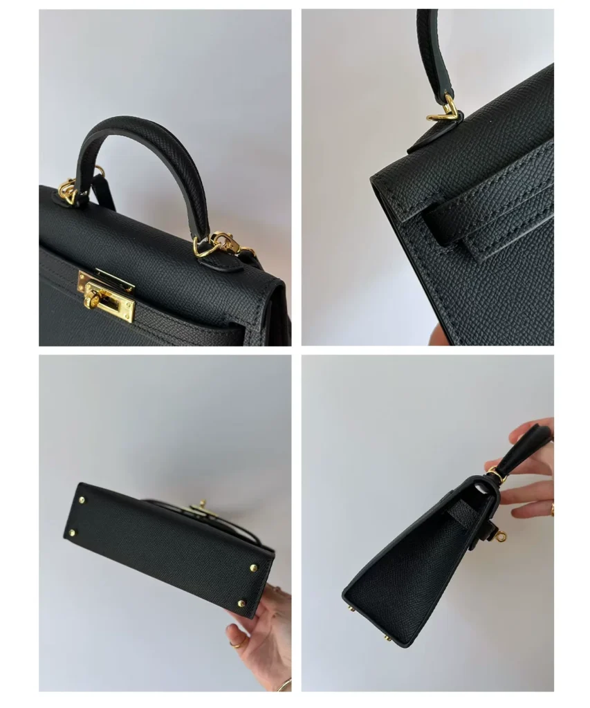 The Petite — Textured Leather Top-Handle Bag — product detail view 13