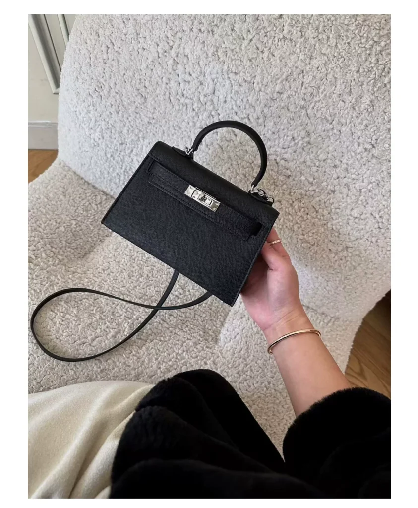 The Petite — Textured Leather Top-Handle Bag — product detail view 23