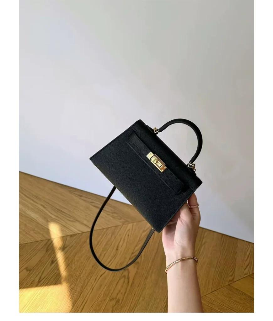 The Petite — Textured Leather Top-Handle Bag — product detail view 34