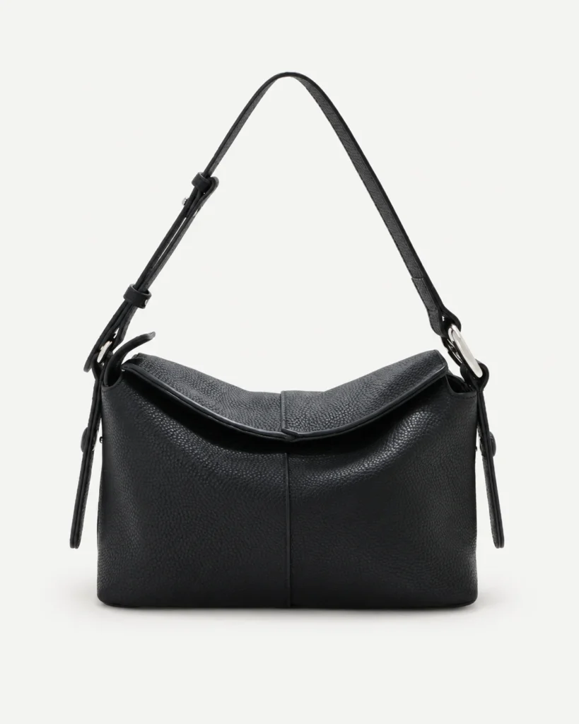 The Pillow — Soft Leather Shoulder Bag in Black — product color photograph