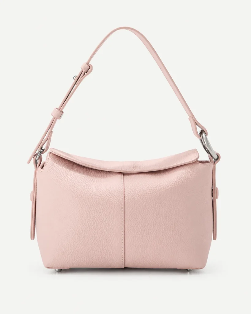 The Pillow — Soft Leather Shoulder Bag in Blush Pink — product color photograph