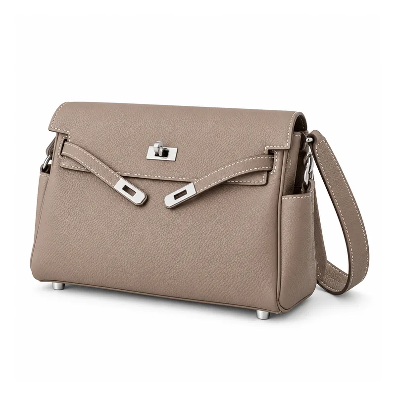 The Belted Messenger — Textured Flap Shoulder Bag