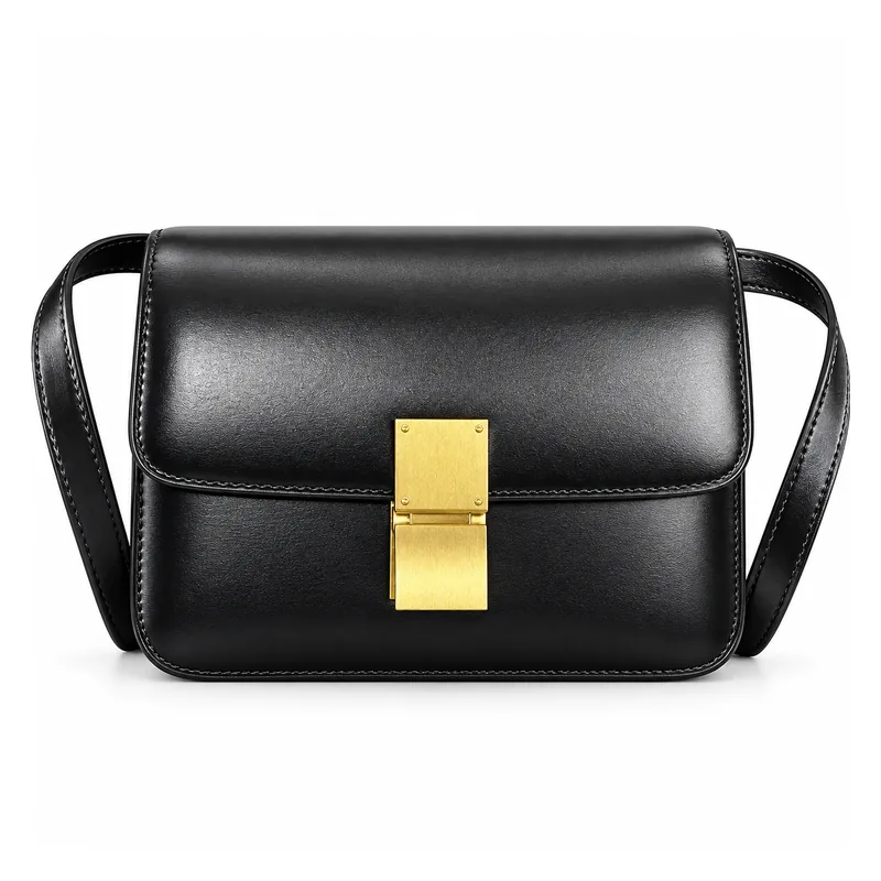 The Box Flap — Smooth Leather Shoulder Bag