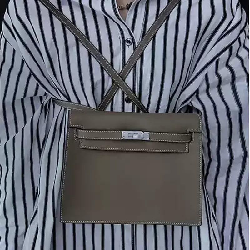 The Flat Satchel — Swift Leather Crossbody Bag