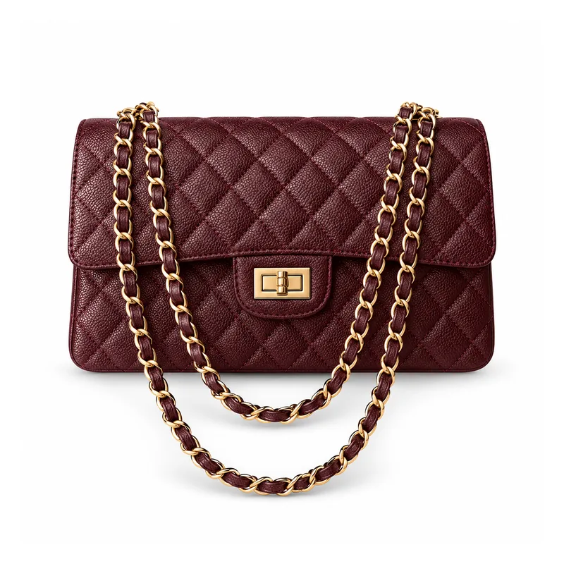 The Heritage Flap — Quilted Grained Leather Chain Bag