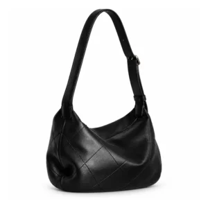 The Quilted Arc — Lambskin Hobo Shoulder Bag