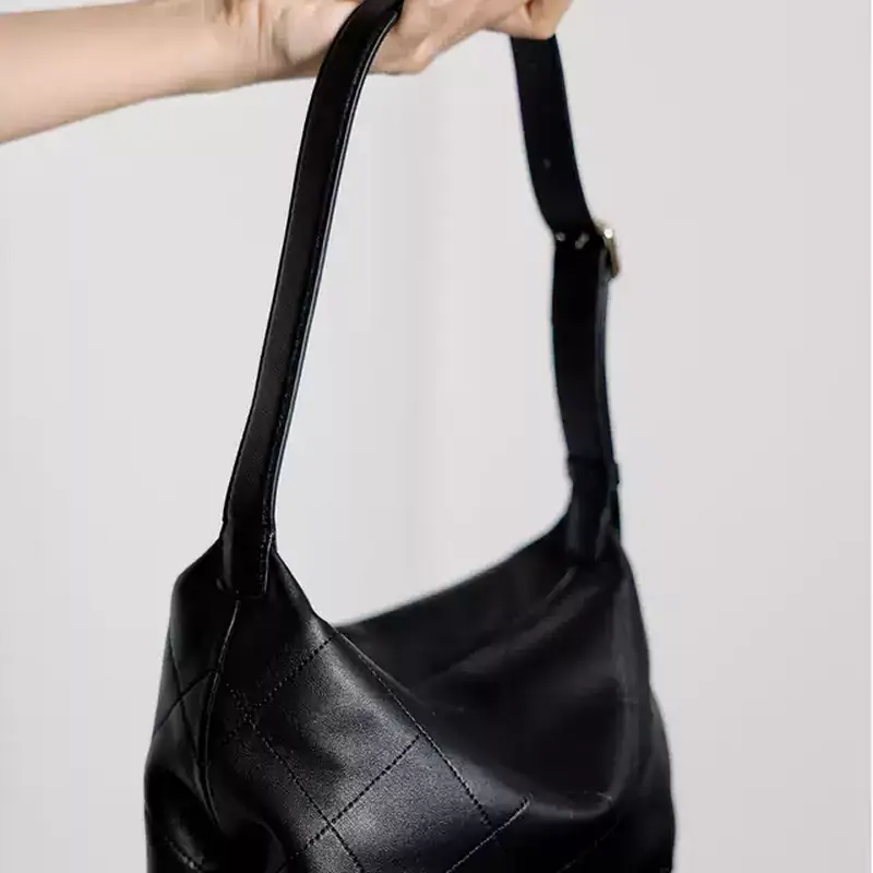 The Quilted Arc — Lambskin Hobo Shoulder Bag