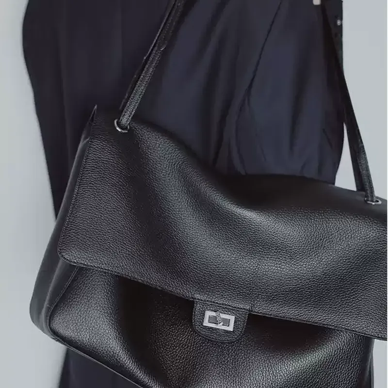 The Soft Messenger — Leather Hobo Tote Bag