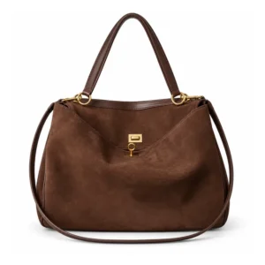 The Suede Hobo — Oversized Suede Shoulder Tote in Brown and coffee
