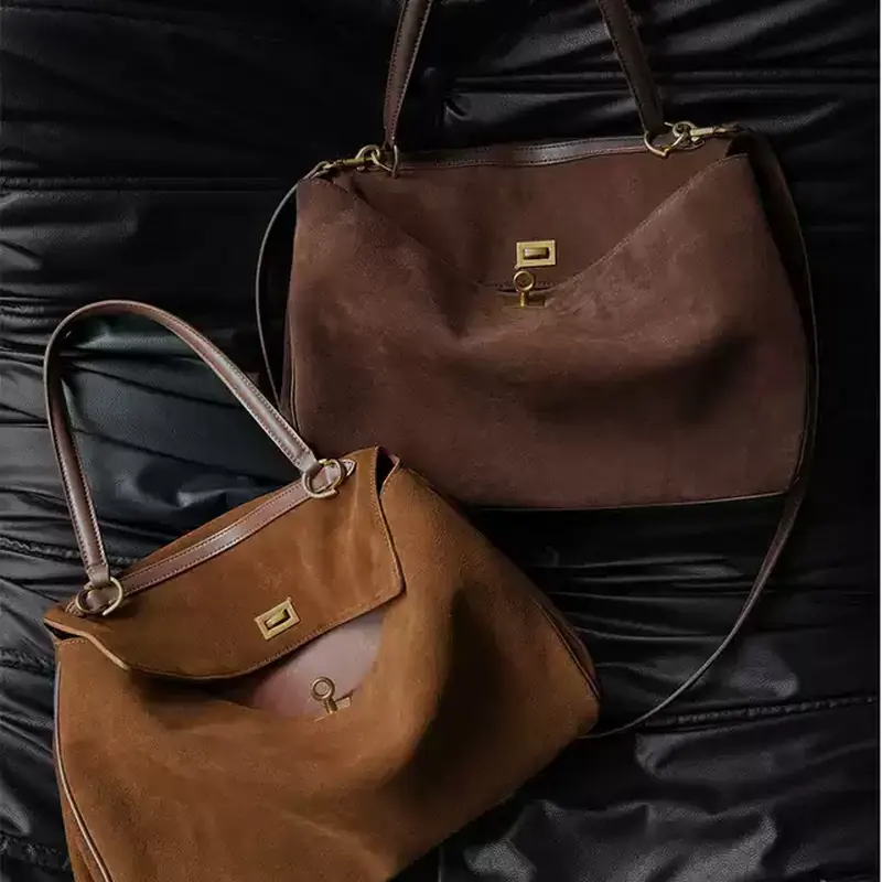 The Suede Hobo — Oversized Suede Shoulder Tote