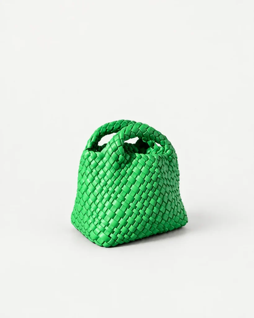 The Weave — Mini Woven Phone Bag in Avocado Green