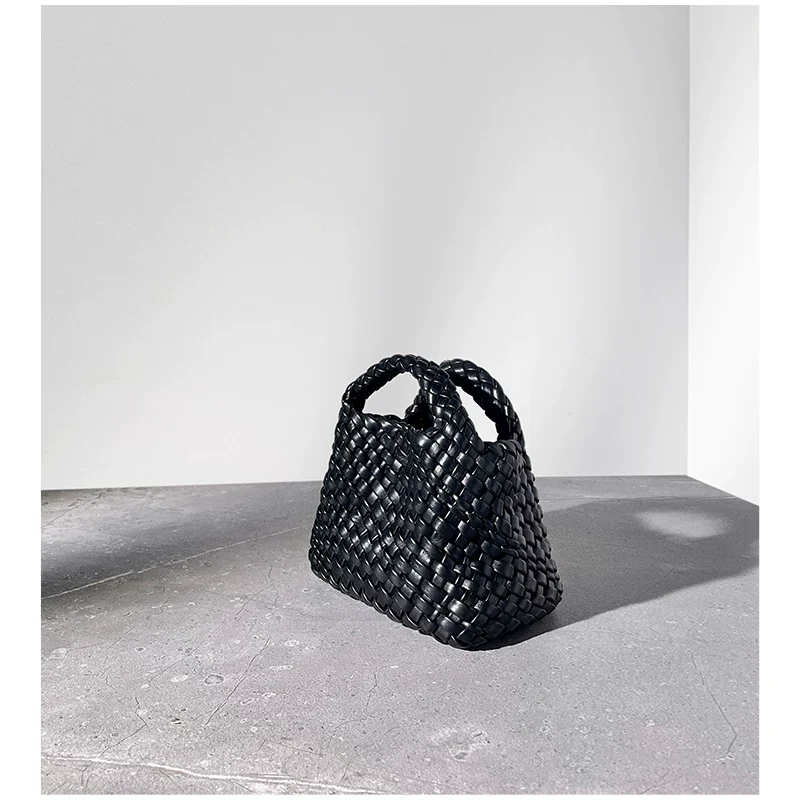 The Weave — Mini Woven Phone Bag in Black
