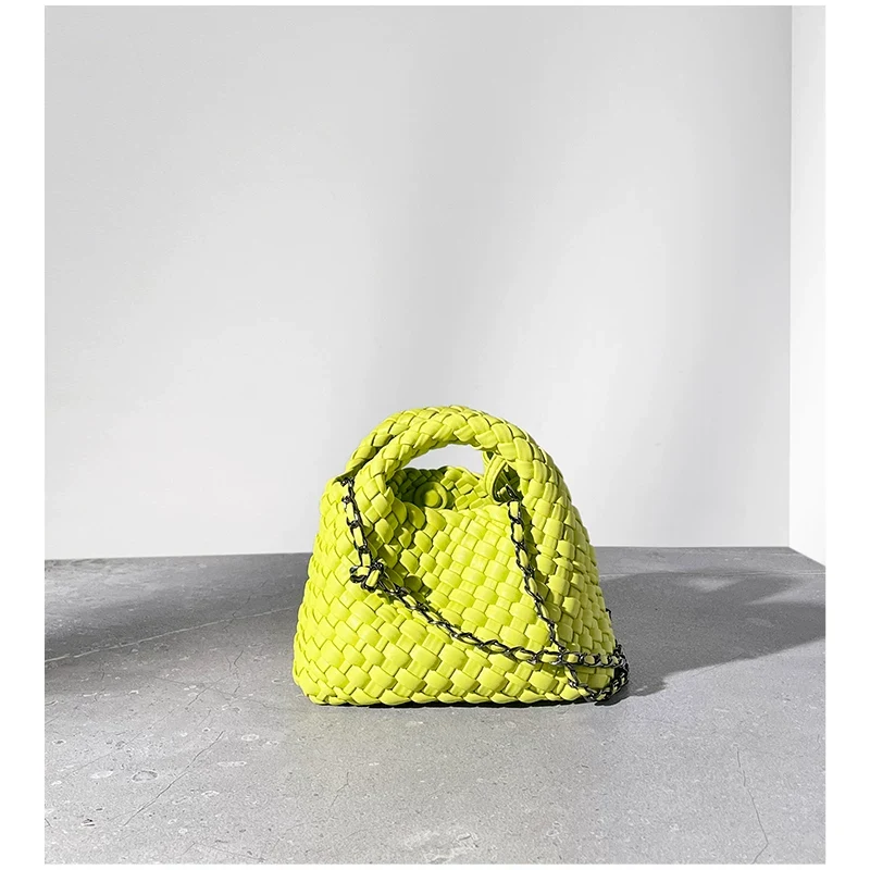 The Weave — Mini Woven Phone Bag in Butter Yellow