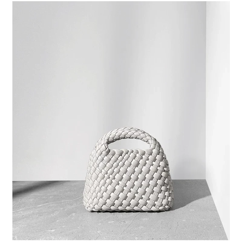 The Weave — Mini Woven Phone Bag in Cloud Gray